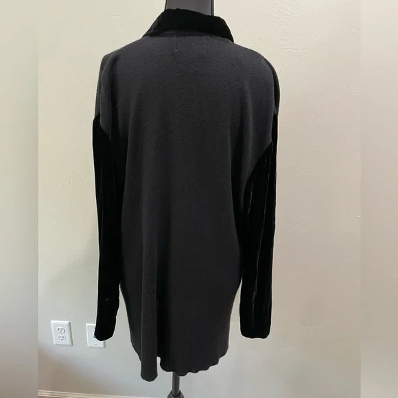 Express Tricot Vintage Black Wool blend Velour Long Sleeve Women’s Large - Picture 3 of 4